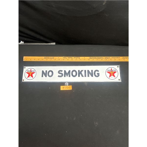 Vintage 1970's 23" W Texaco No Smoking Porcelain Sign