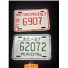 Image 1 : 1967 Motor Cycle License Plate and BC Municipal Plate