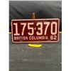 Image 1 : 1962 BC License Plate