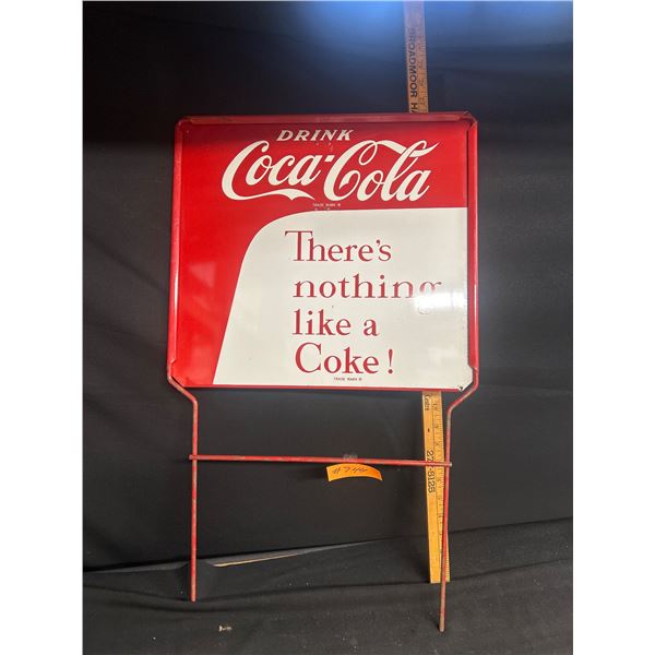 Vintage Coca Cola Bottle Rack Topper Sign 26 x 17"