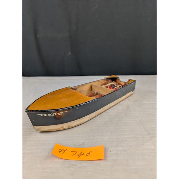 Vintage Thunder Boat Wooden Model Boat Made From Mahogany Balsa Wood