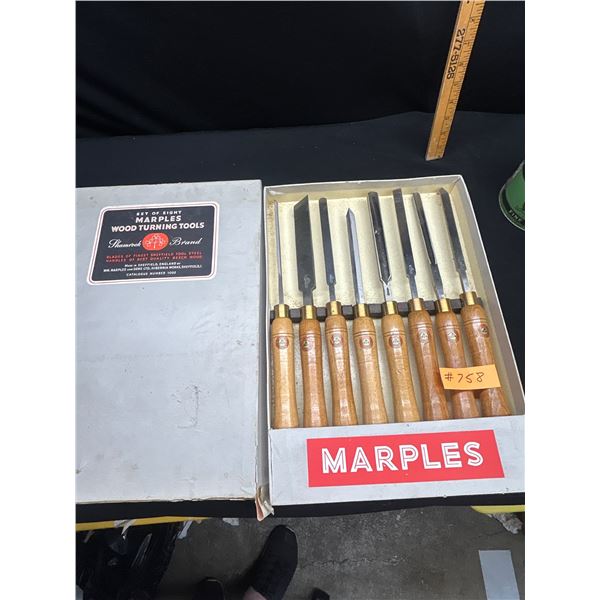 Vintage Never Used in Original Box Marples Wood Turning Tools Blades of Finest Sheffield Steel Engla