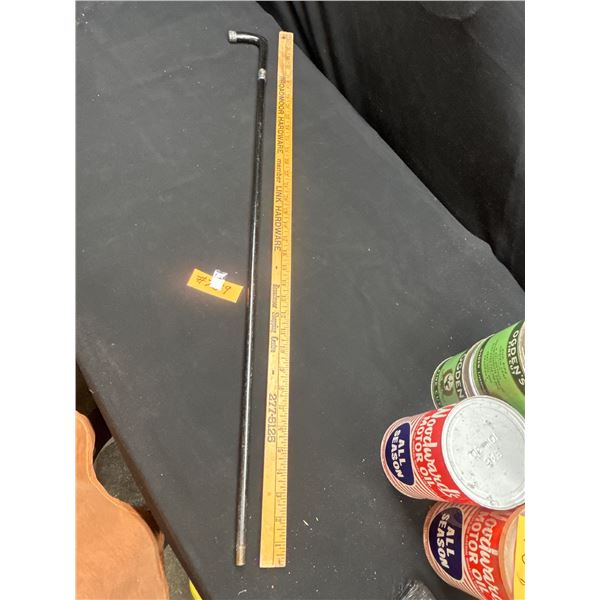 Vintage 35" L Walking Stick with Sterling Silver Band and Tip