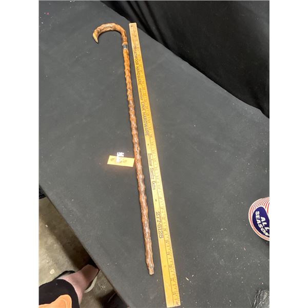 34" Tall Wooden Walking Stick with Sterling Silver Band