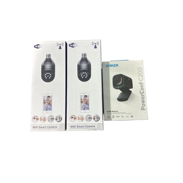 Lot of 3 BNIB Cameras (1x Anker PowerConf C200 - 2x Wifi Smart Camera)