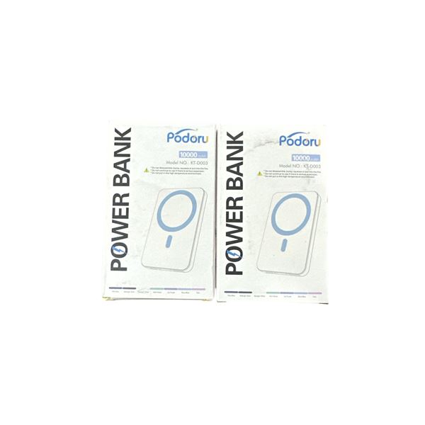 Lot of 2 Podoru 10,000 mAh Powerbank