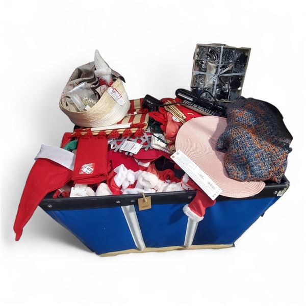 Bin lot of Christmas Decorations, Clothes , Misc. Bin Not Included