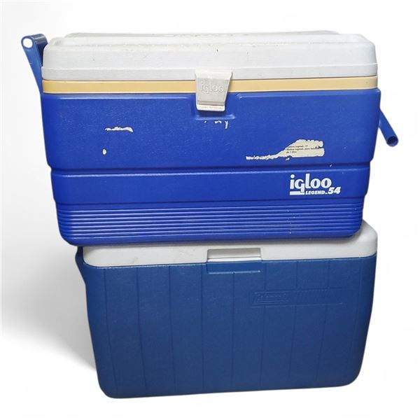 Lot of 2 Coolers (Igloo and Coleman0