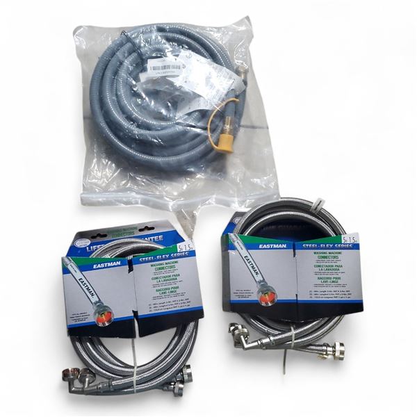 Lot of 3 (2x Water Supply Hose - 1x GAs Supply Hose)