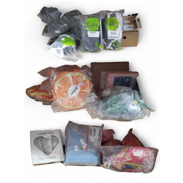 Lot of Assorted Soccer Balls, Costumes, Bed Sheets, Shoes, Nursing Covers