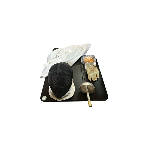 Lot of Fencing Equipment: Sword, Mask, Uniform