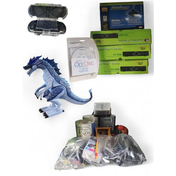 Lot of Assorted Electronics: Sonicview Satelleite Recievers, PSP w Game, Blank DVDs