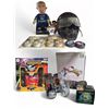 Image 1 : Lot of Assorted Collectibles and Moto Helmet: Cups, Charms, Canucks Doll, Pucks
