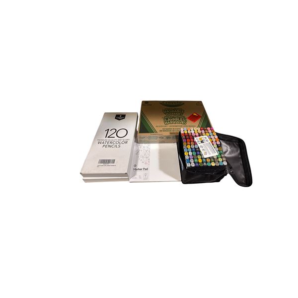 Assorted Lot of Drawing Supplies ( Crayola, Markers, Watercolor Pencils)