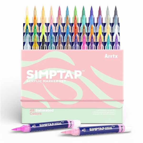 Group of 4x BNIB Simpta Acrylic Marker Set 48 Saturated Colours