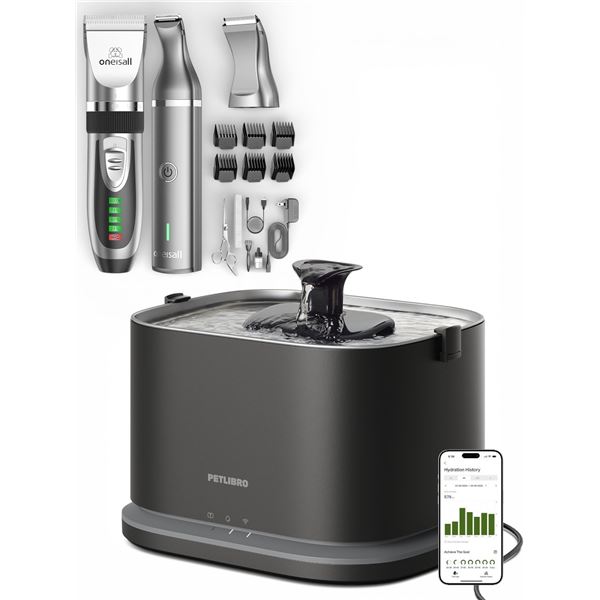 Group of 2x BNIB PETLIBRO Multi Cats Water Fountain, Dockstream RFID Smart APP Monitoring Cat Founta