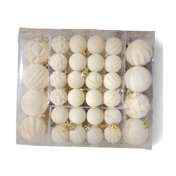 Box of New Velvet Christmas Decor (Ice Cream Colour)