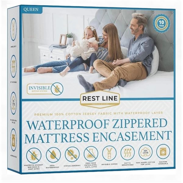 BNIB Waterproof Zippered Mattress Encasement