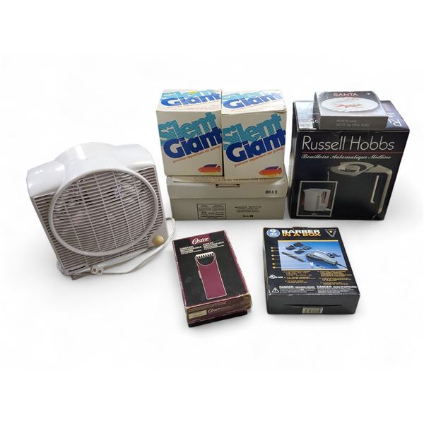 Group of Assorted Electronics (Shavers, Fan, Pumps)