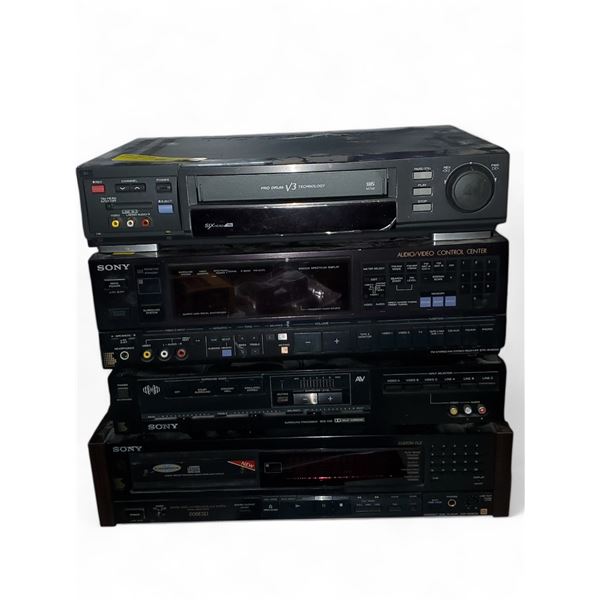 Group of 4 (Sony AV Center, VHS, Etc...)