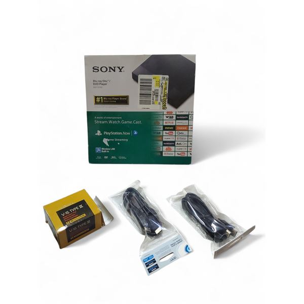 Sony Blu Ray Player and Assorted Cables