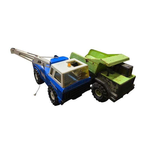 Tonka Pressed Steel Tow Truck and Dump Truck Toy Lot (2pcs)