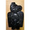 Image 3 : Northwest Coast Style Carved Figure Plaque with Metal Art Panel