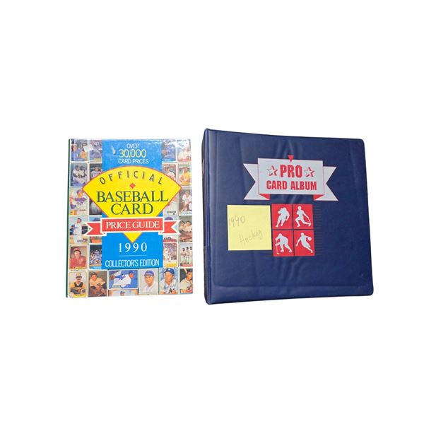 Group of 1990 Hockey Cards & Baseball Card 1990 Price Guide