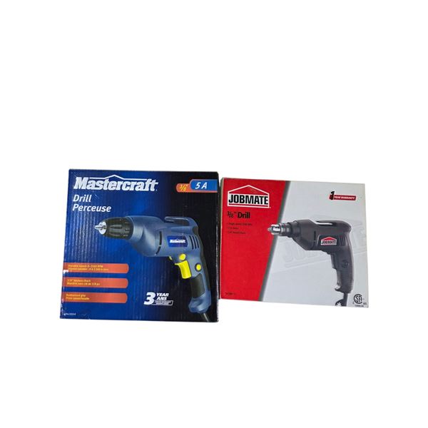 Group of 3/8" Jobmate Drill & Mastercraft Drill 3/8"