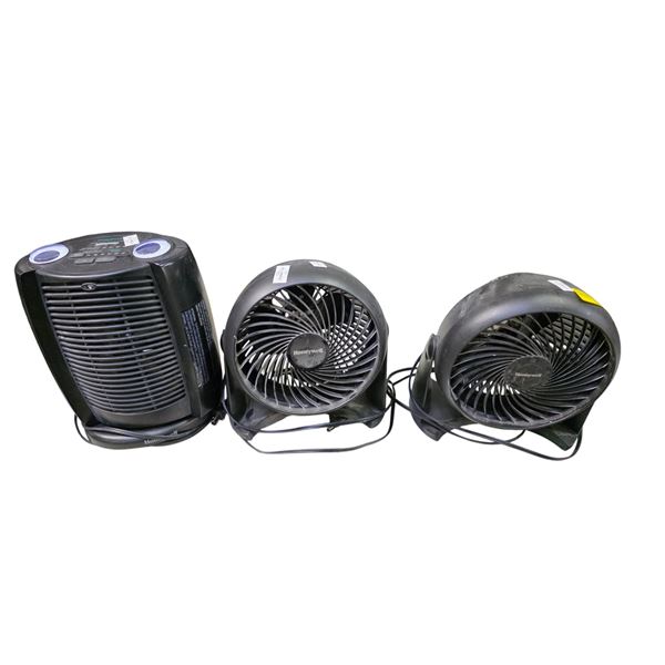 Group of 3 - 2x Honeywell Fans & Energy Smart Heater