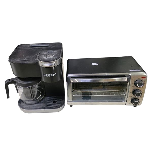 Group of Keurig Coffee Machine w/Black & Decker Toaster Oven