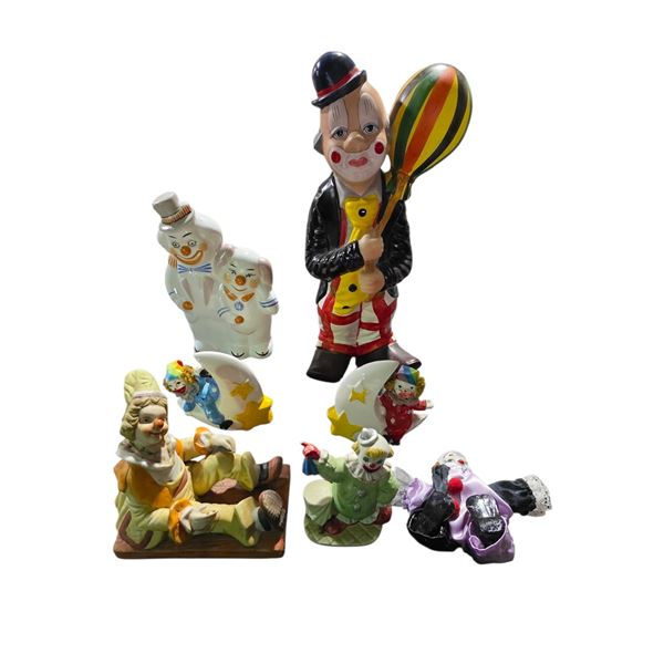 Assorted Decorative Clown & Snowman Figurines