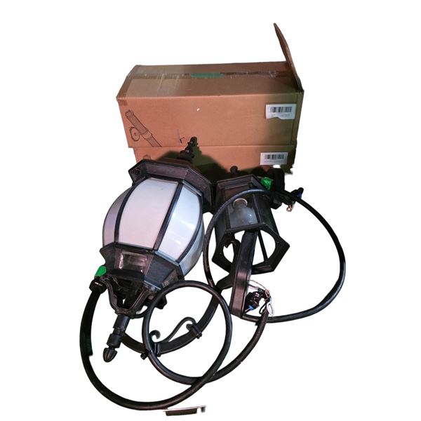 Group of 2x Valu Flushmount Ceiling Fixture, Outdoor Light Fixture, 2x Gold Wall Sconce & Husky Tire