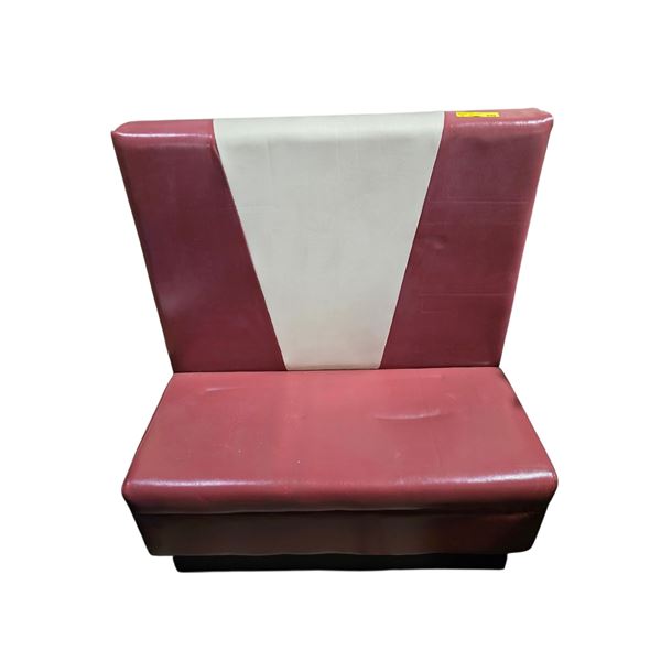 Vintage Style Dining Red/Cream Double Sided Booth Seat & Framed Picture w/Chicken Decor Art