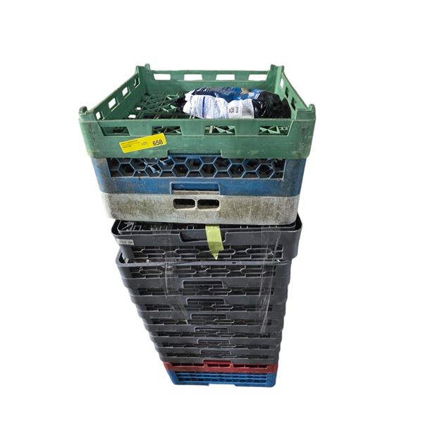 Stack of Commercial Plastic Storage Crates