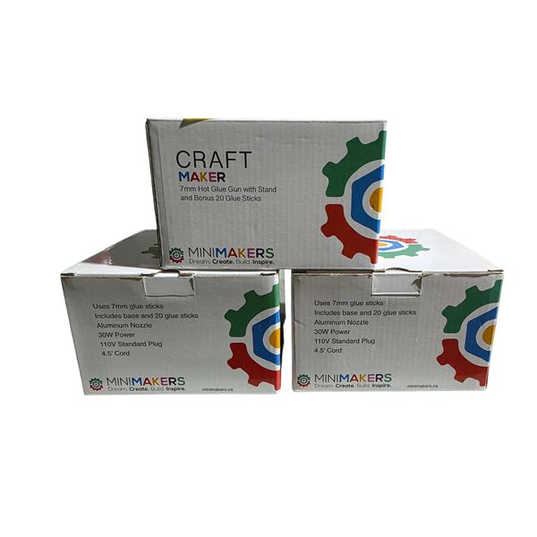 Group of 3x BNIB Glue Gun 7mm Glue Sticks - 20 Sticks Per Box