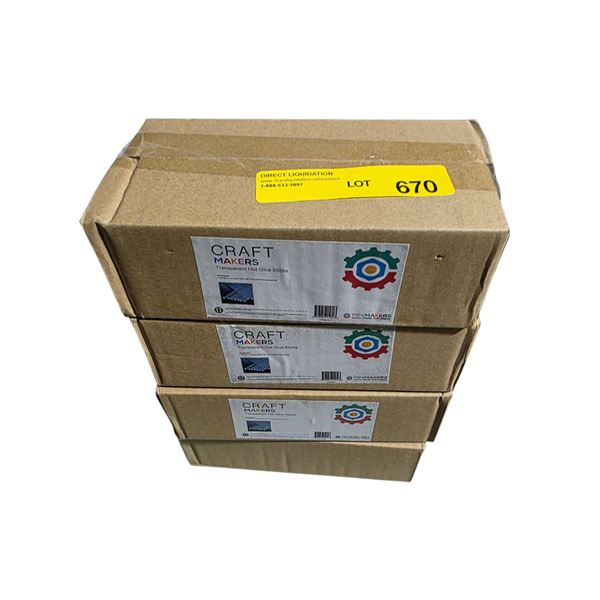 Group of 4x BNIB Boxes of Craft Makers Transparent Hot Glue Sticks