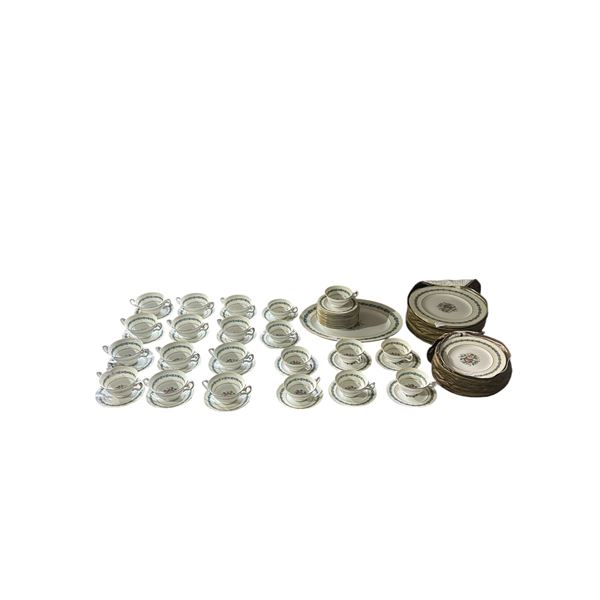 Large Group of Wedgewood Bone China Made in England - Tea Cups, Plates, Serving Tray, Etc.