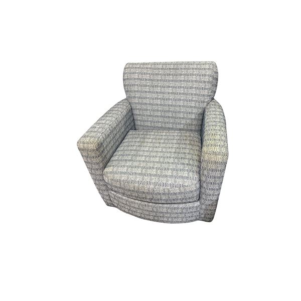 Modern Upholstered Armchair - Grey Patterned Fabric