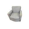 Image 1 : Modern Upholstered Armchair - Grey Patterned Fabric