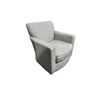 Image 2 : Modern Upholstered Armchair - Grey Patterned Fabric
