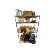 Image 1 : Rack Full of Contents - Garlic, Pasta Noodles, BBQ Sauce, Pots, Trays, Basket, Etc. (RACK NOT INCLUD