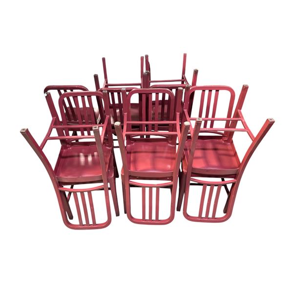Group of 11 Burgundy Chairs