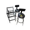 Image 1 : Group of 2 Black Chairs & Black Rolling Cart