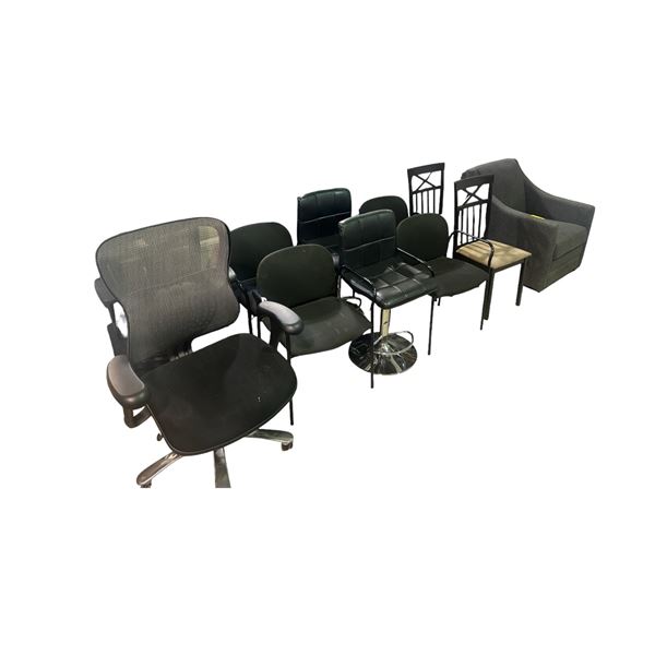 Large Group of Various Chairs, Office Chairs, Dining Chairs, Etc.