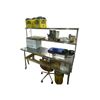 Image 1 : Stainless Steel Prep Table with Shelving, Christmas Lights & Assorted Kitchenware Approx. 6ft L x 2f