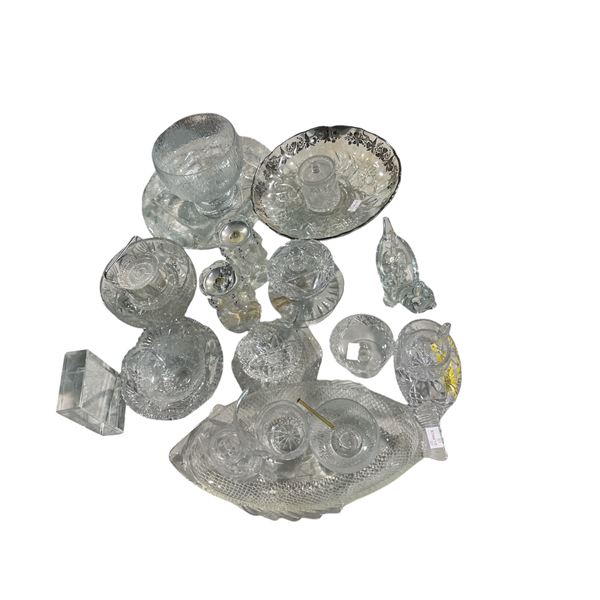 Assorted Cut Crystal & Pressed Glass Serving Ware and Bowls