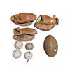 Image 1 : Vintage group of Early 20's Sport Memorabilia - includes Gloves, old Melon-Shaped Football & Leather
