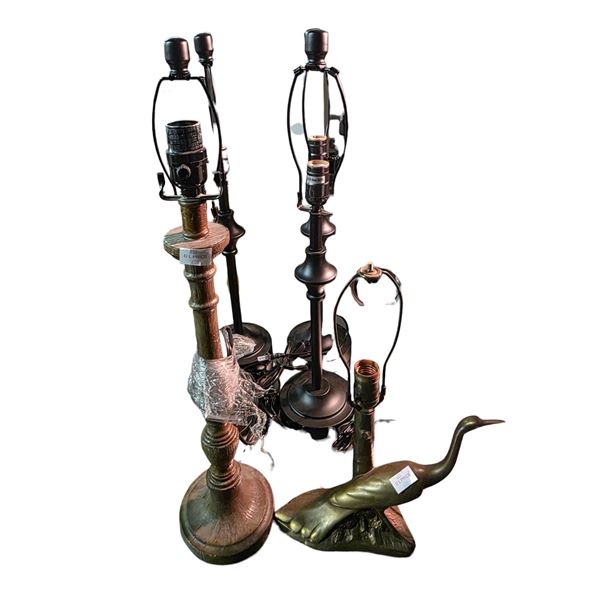Group of 6 Assorted Table Lamps - includes a 4-pcs Set of Black 26" Table Lamps & 2 assorted Decorat