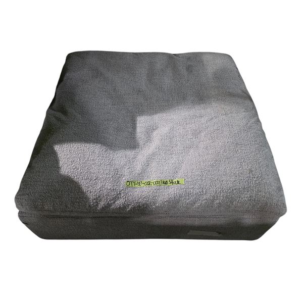 Sunday's Movie Night Pebble Grey-Cream Ottoman - 40" x 40' (Needs Cleaning)